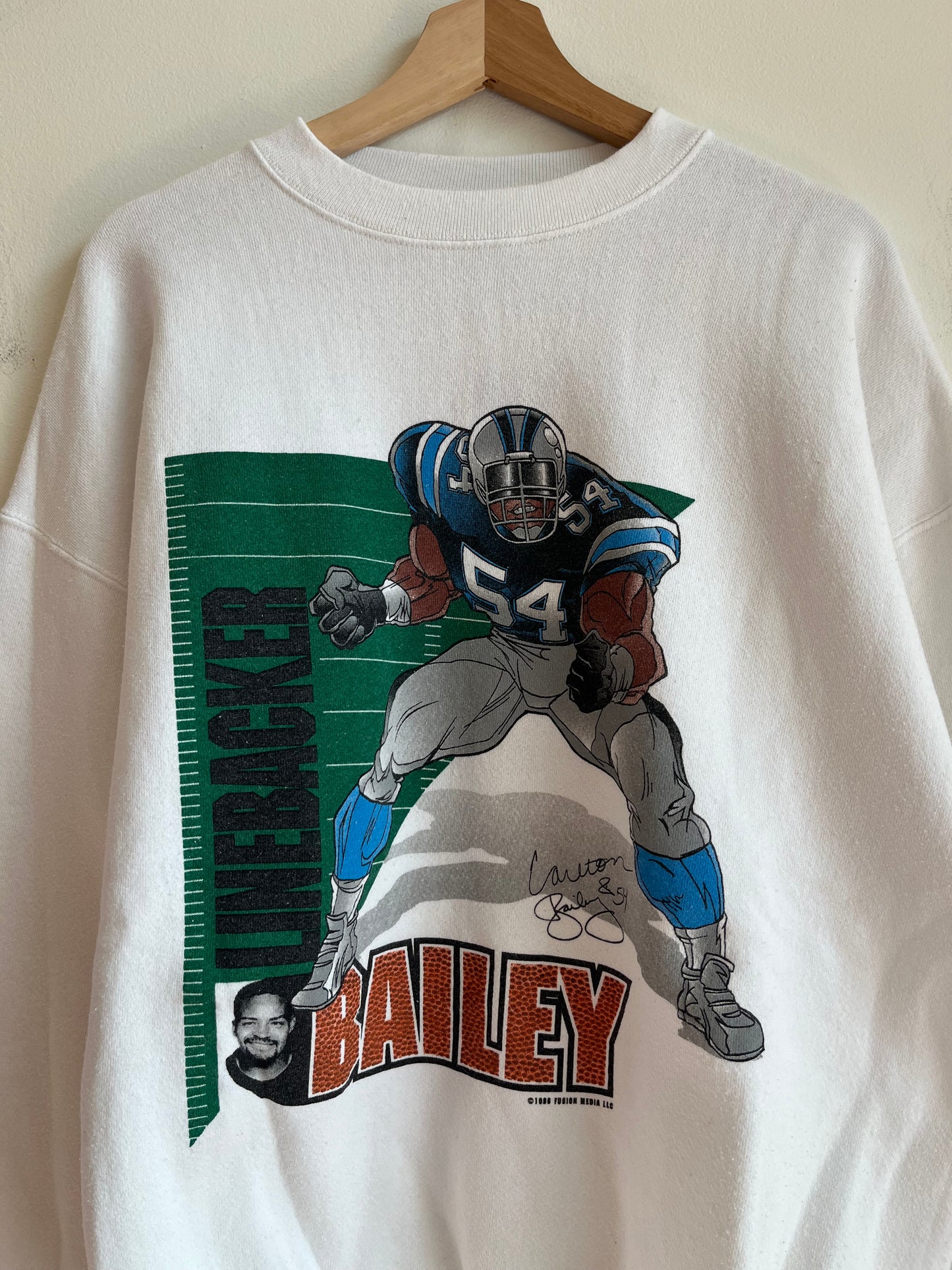 1996 Carolina Panthers Carlton Bailey Linebacker Crewneck (XL)