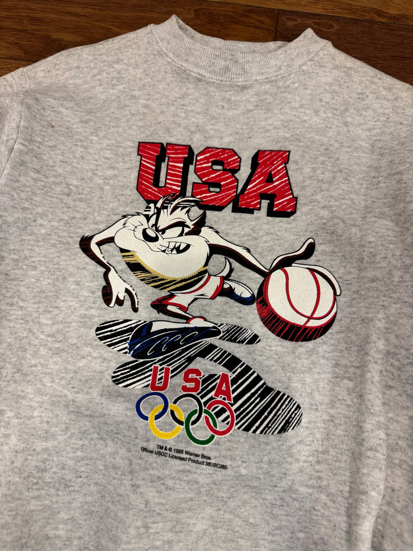 1995 USA Olympics Taz Graphic Vintage Crewneck (Youth L)