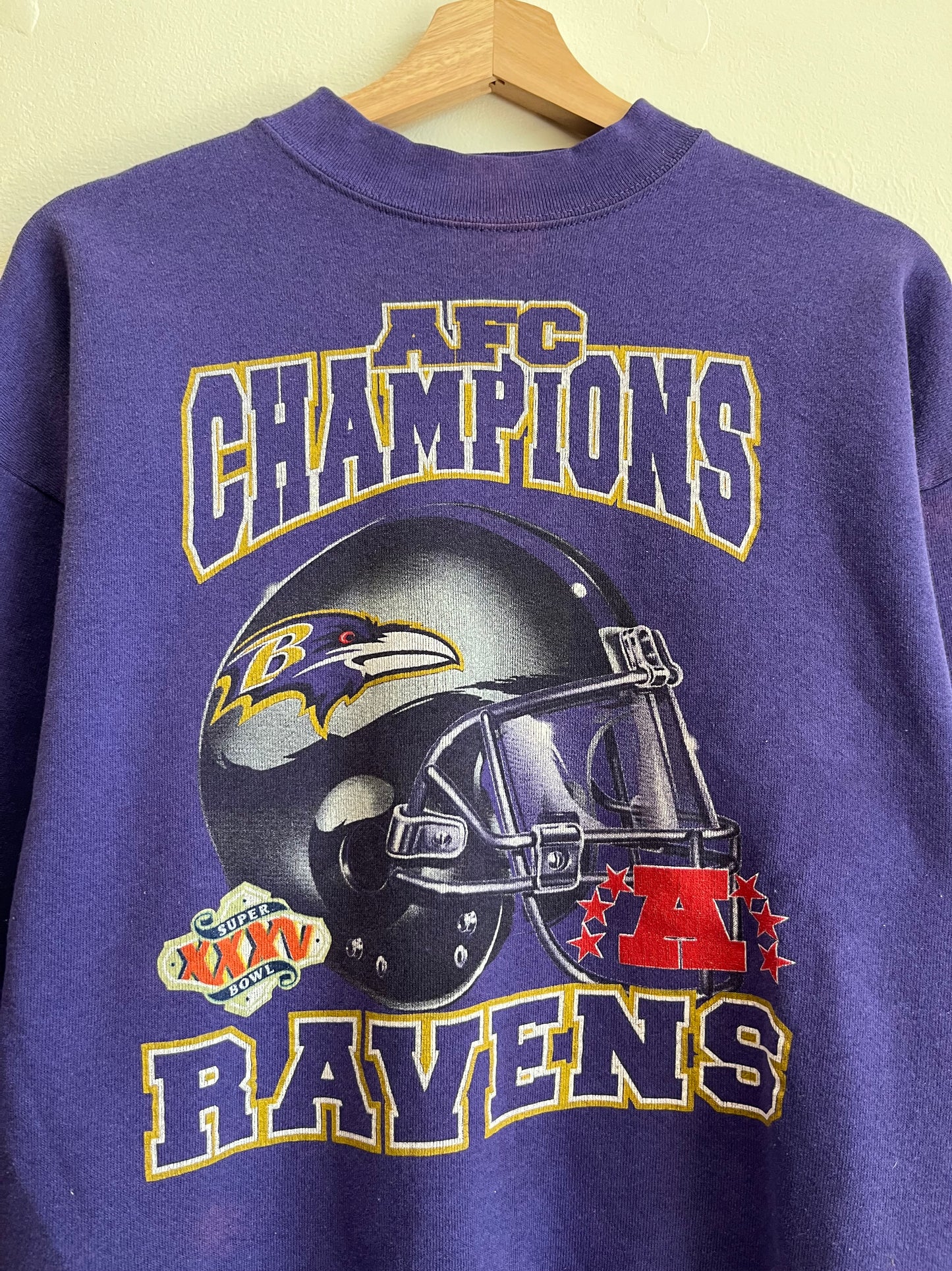 2001 Baltimore Ravens Helmet Graphic Super Bowl Crewneck (L)