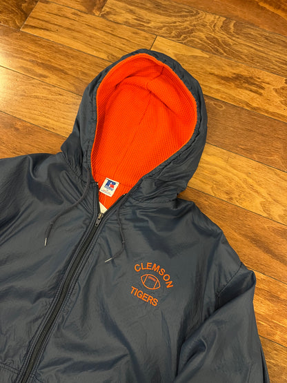80s Russell Clemson Tigers Vintage Waffle Knit Lined Jacket (XL)