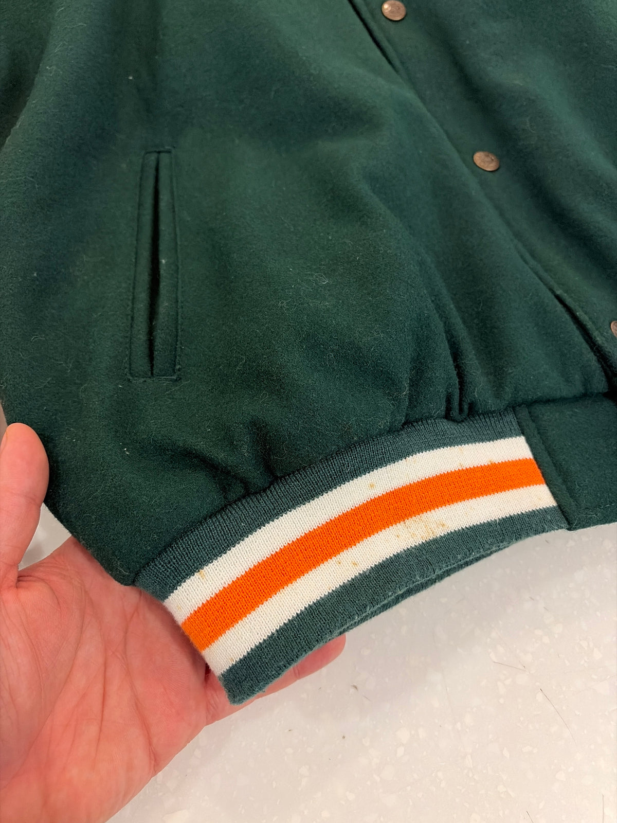 90s University of Miami Hurricanes Steve & Barry's Letterman Jacket (L)