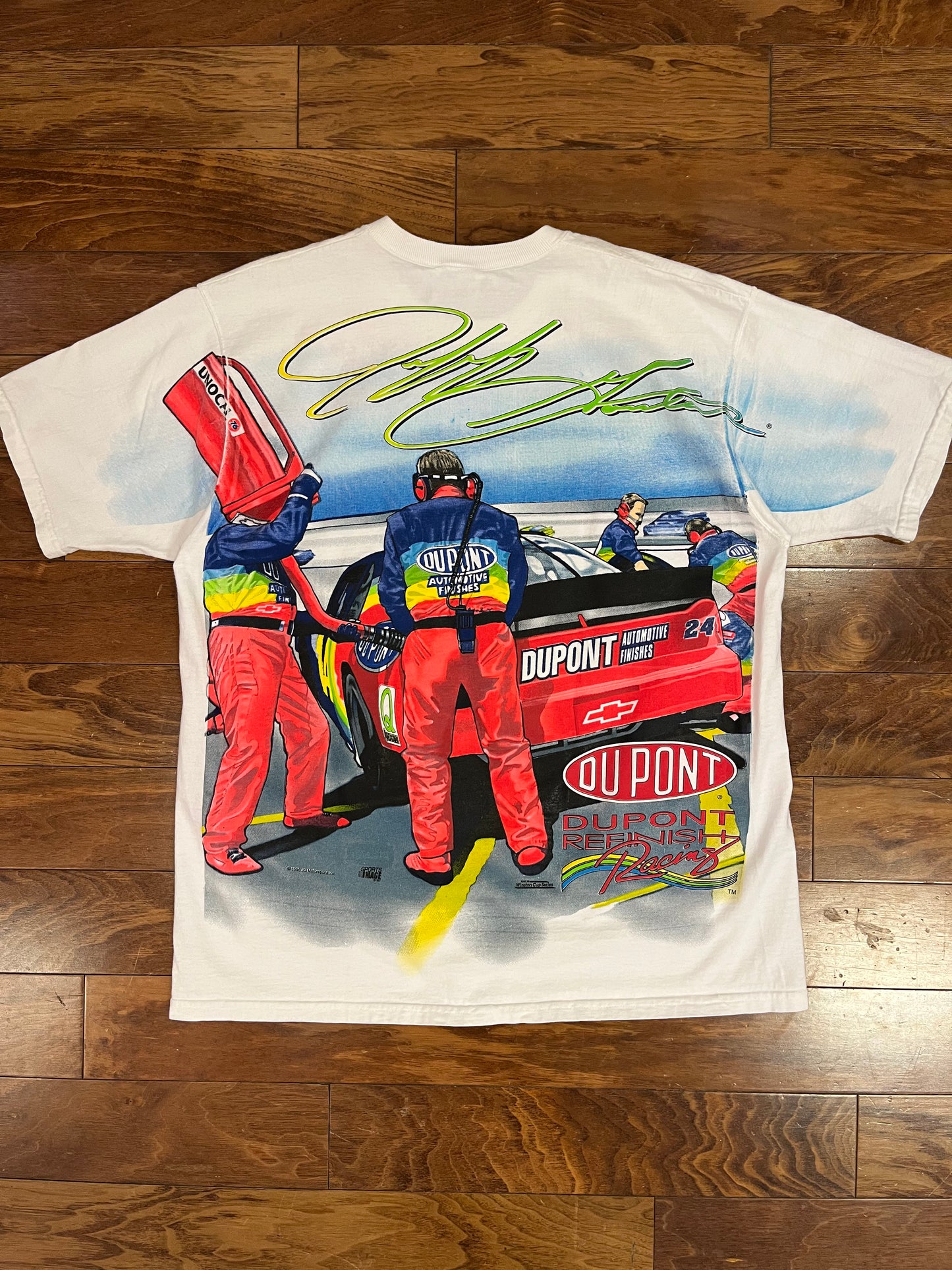 1997 Jeff Gordon Vintage Nascar Rainbow AOP Tee (XL)