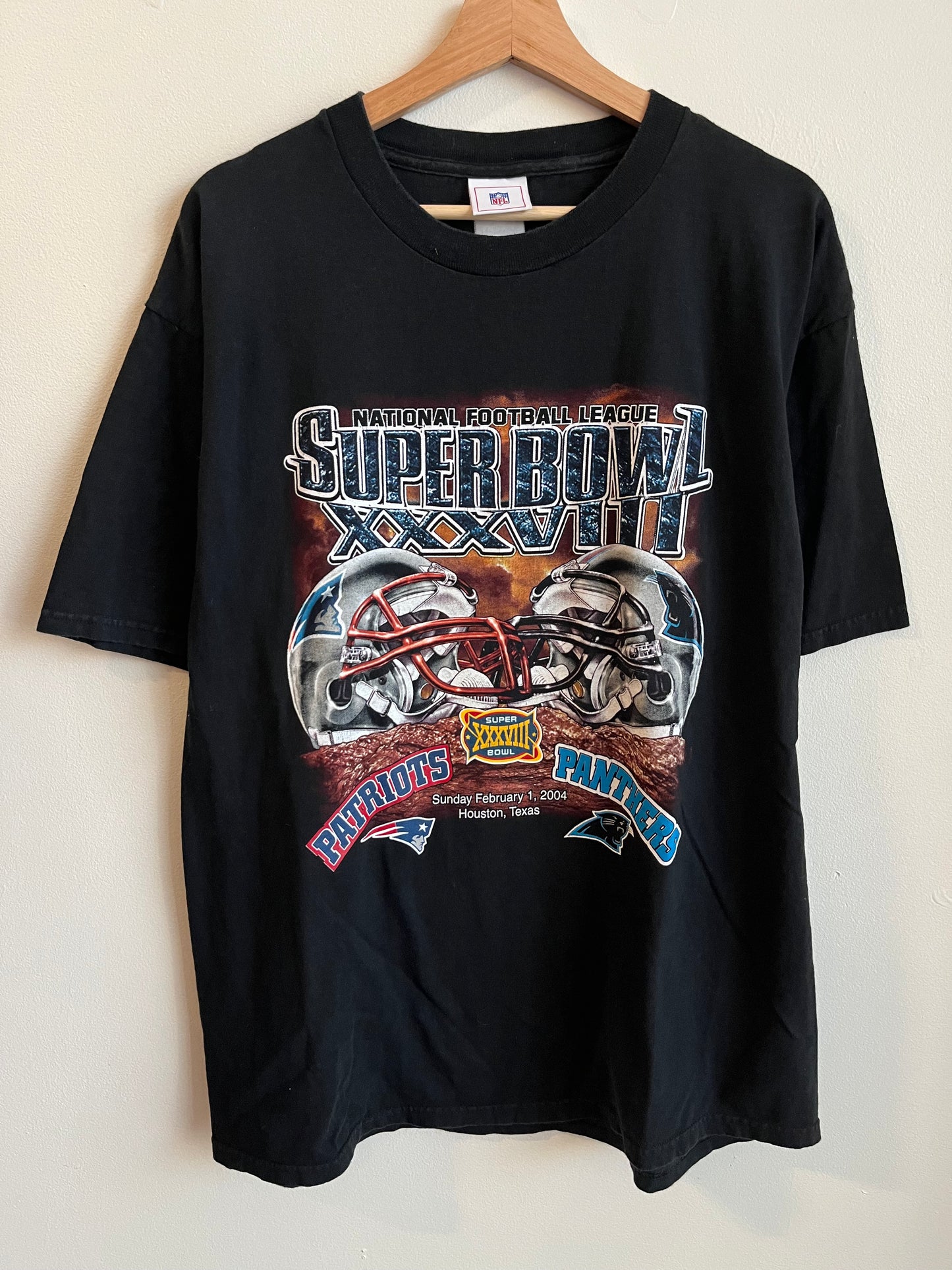 2004 Panther v Patriots Super Bowl Tee (XL)