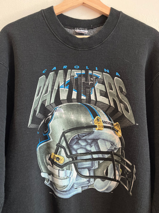1994 Carolina Panthers Salem Sportswear Spell Out Helmet Crewneck(L)