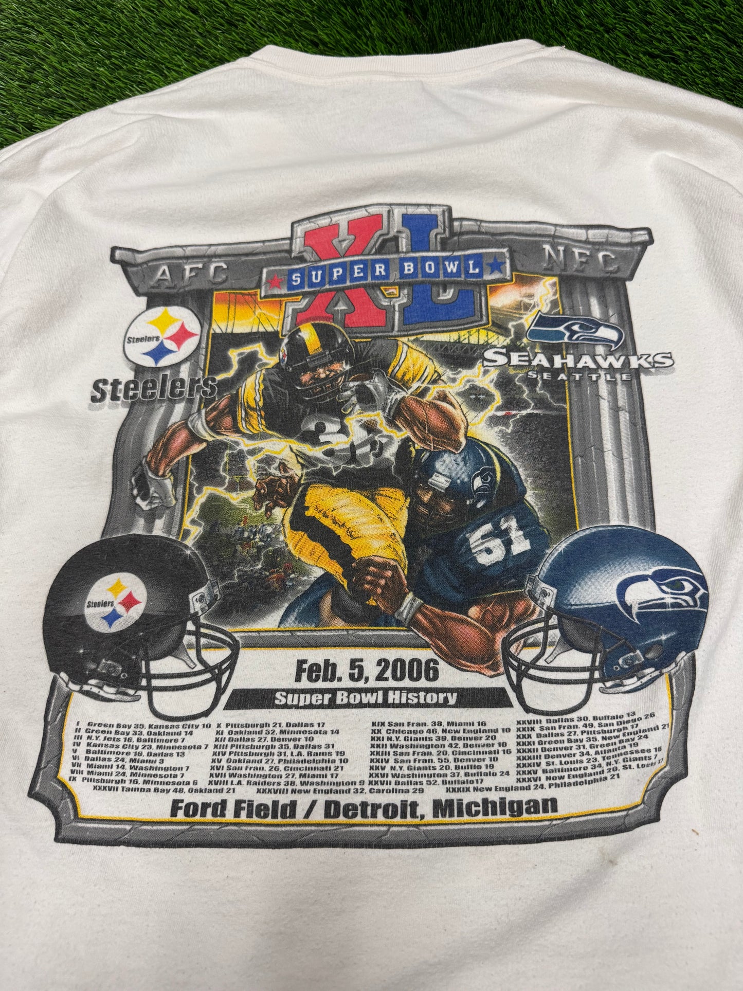 2006 Super Bowl Steelers v Seahawks Tee (XL)