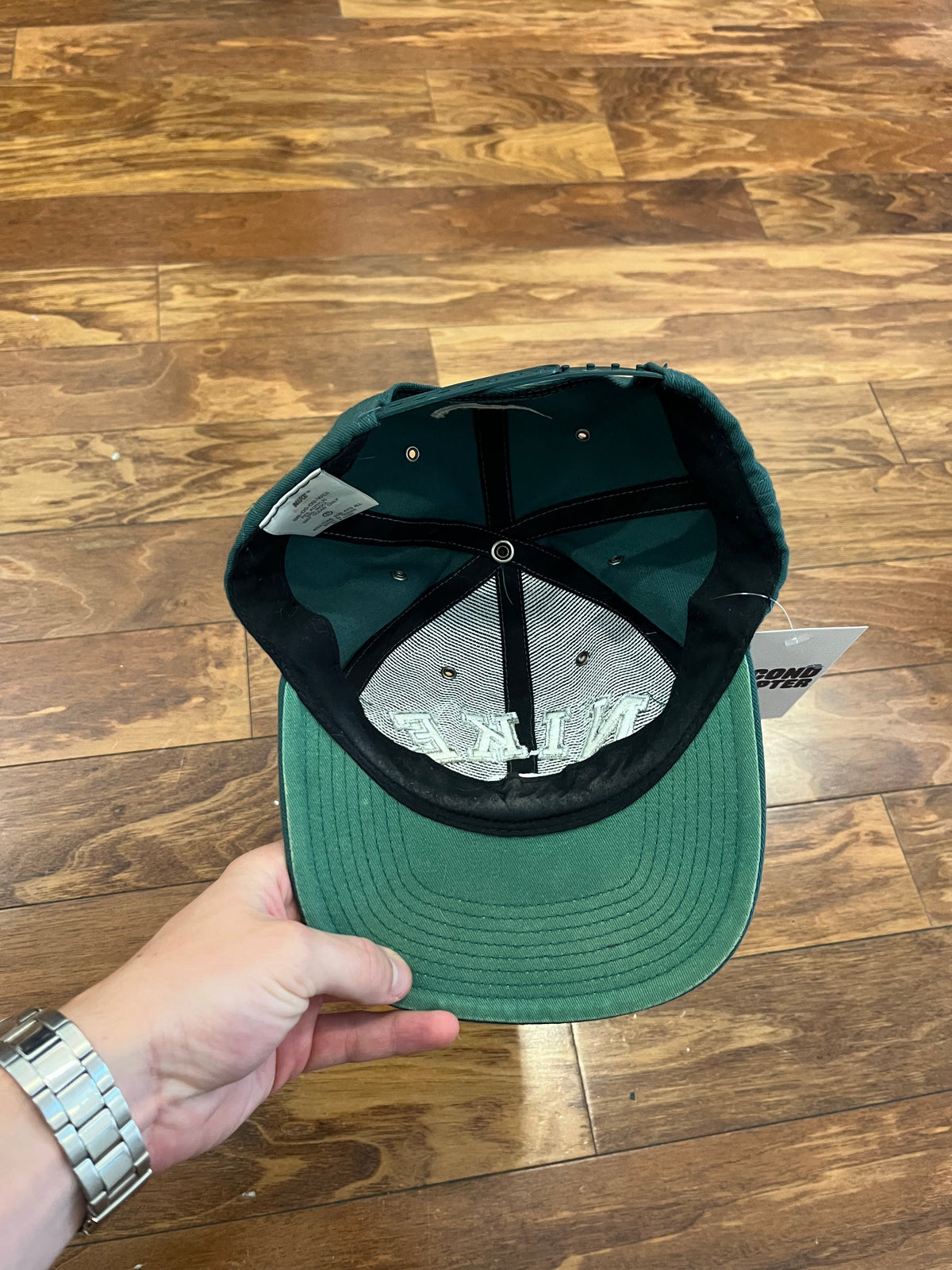 90s Nike Spell Out Green Essential Hat (OS)