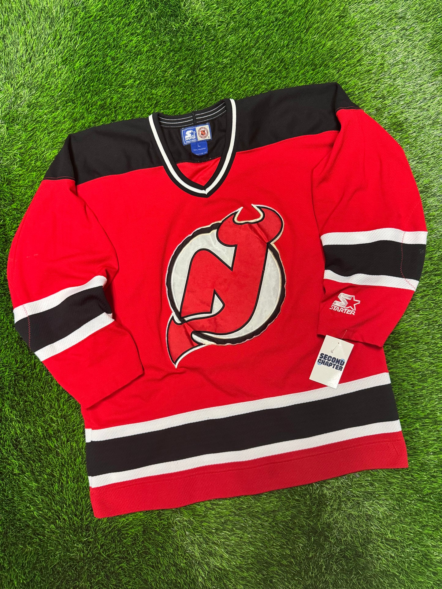 90s New Jersey Devils Starter Vintage  NHL Hockey Jersey (L)