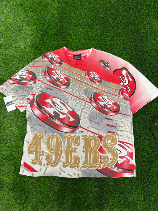 1995 San Francisco 49ers Magic Johnson T's AOP Tee (XL)
