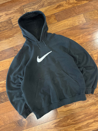 00s Nike Big Swoosh Black Vintage Hoodie (XL)