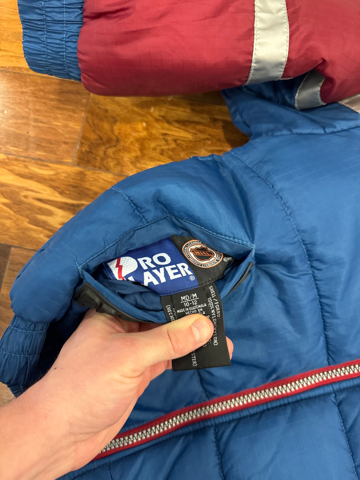 90s Colorado Avalanche Reversible Pro Player Puffer Jacket (Youth M)