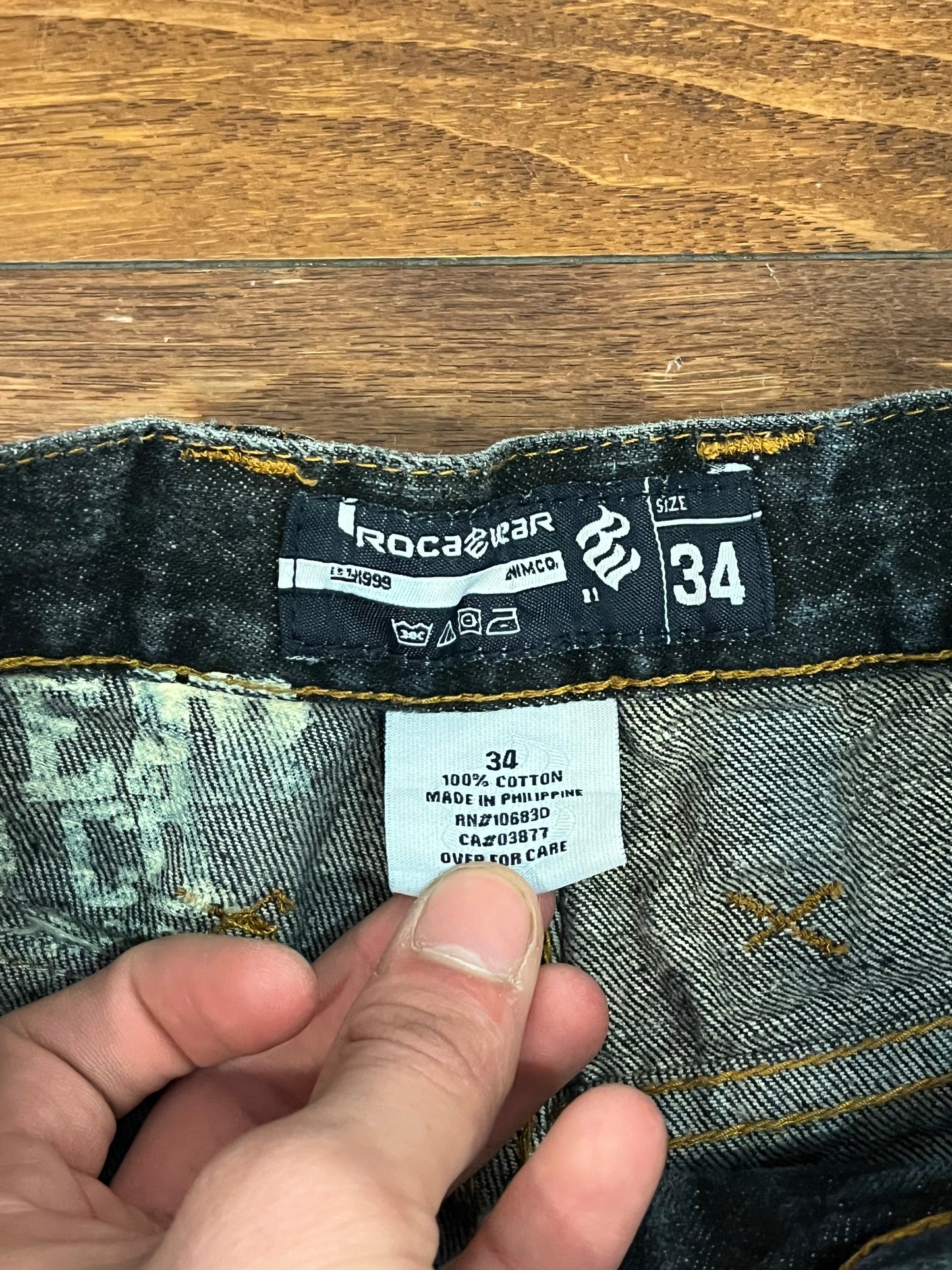 00s Rocawear Baggy Black Jeans (34 x 32)