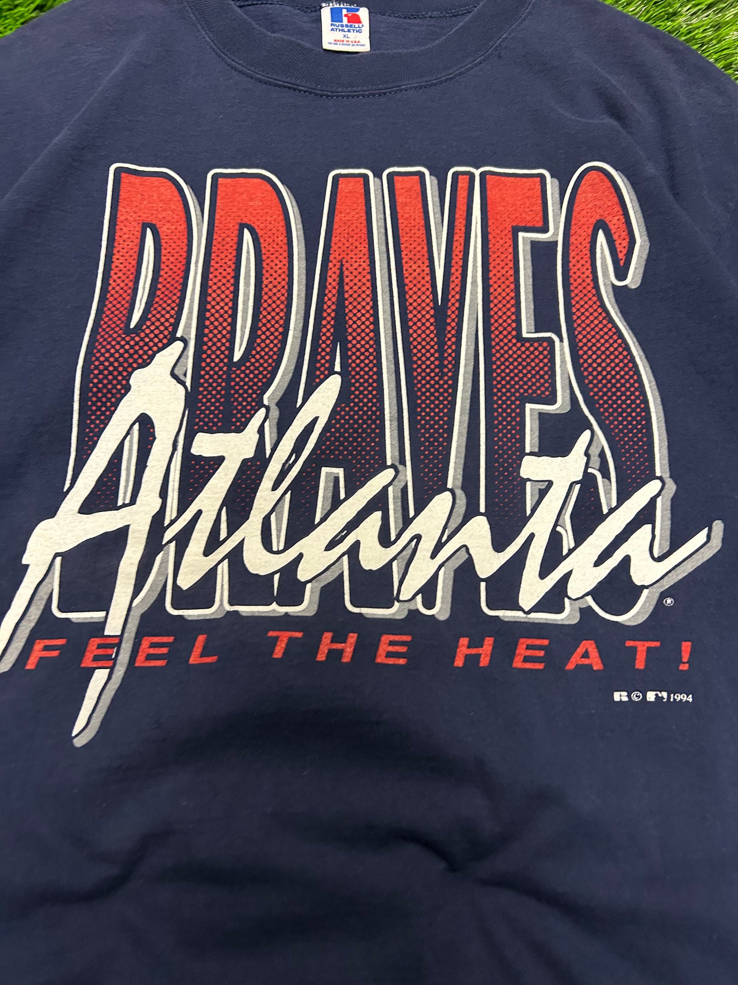 1994 Atlanta Braves Russell Vintage MLB Spell Out Tee (XL)