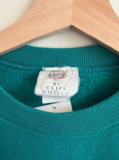 1996 Miami Dolphins Game Day Puff Print Teal Crewneck (L)