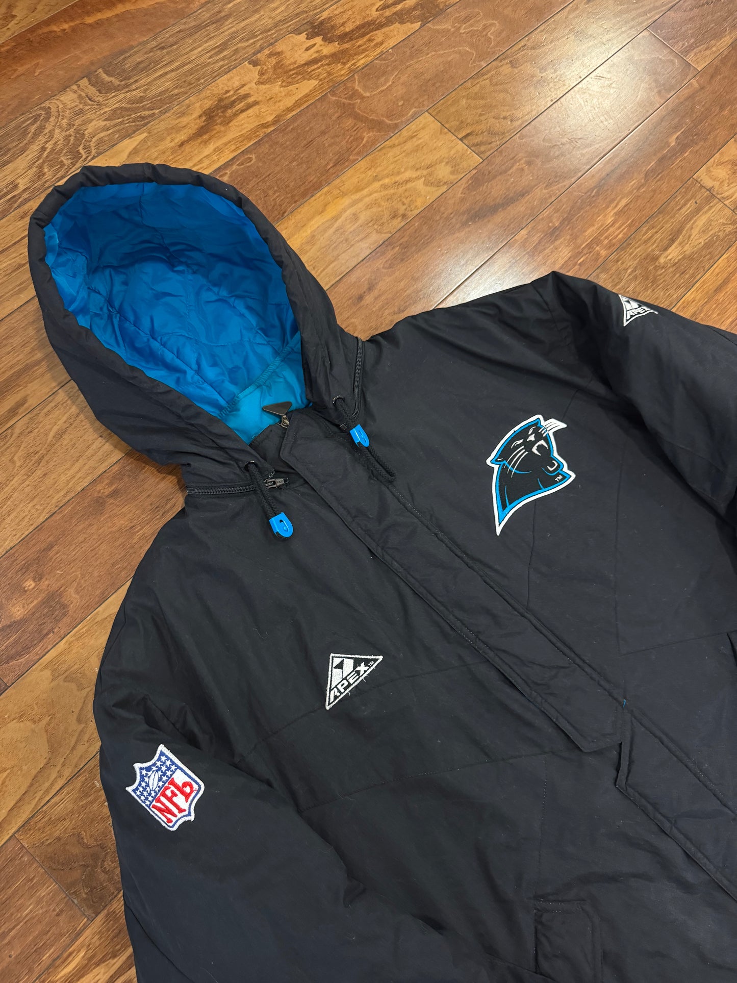 90s Carolina Panthers Apex Parka Puffer Jacket (XL)