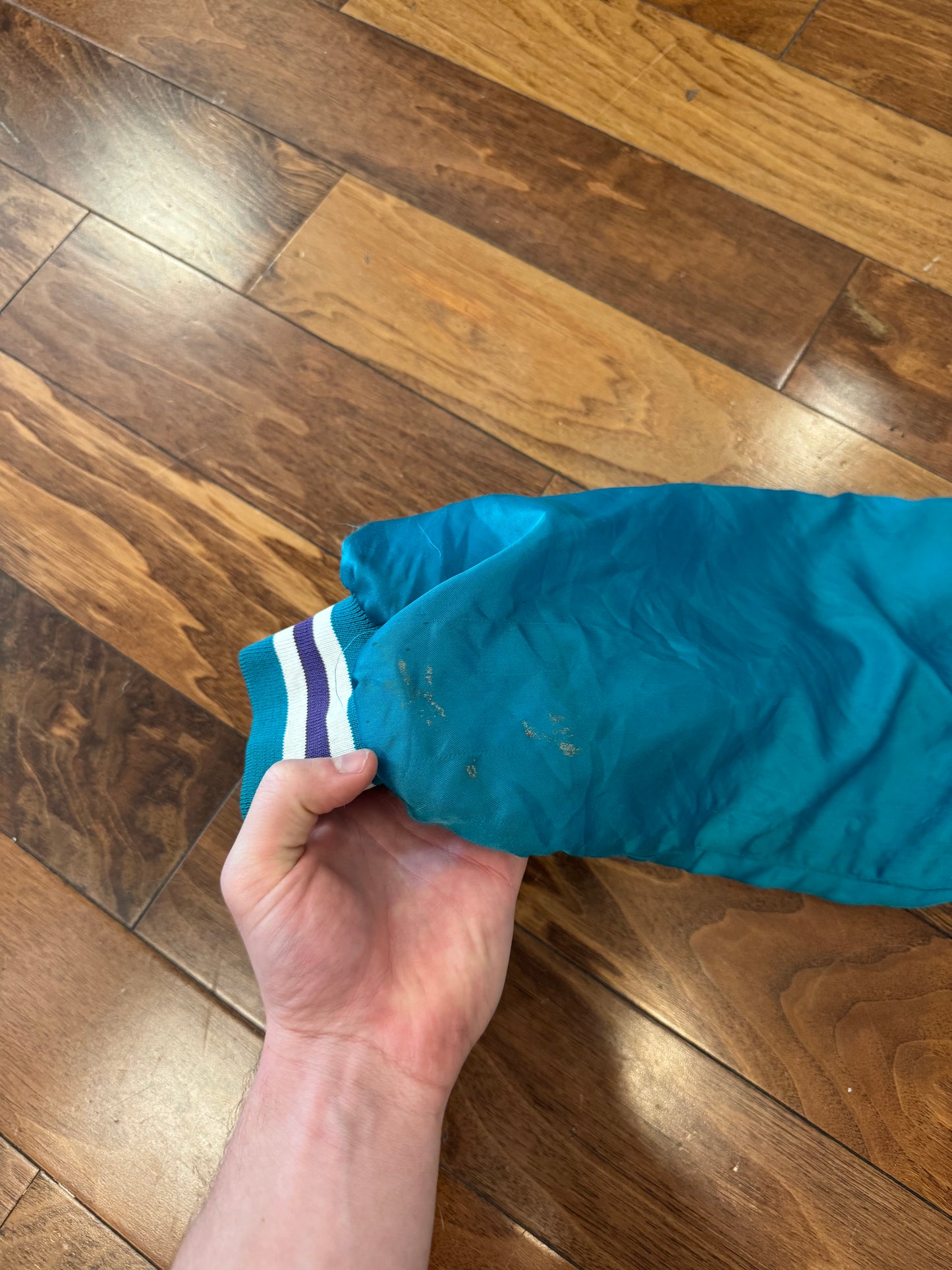 80s Charlotte Hornets Chalk Line Satin Jacket (L)