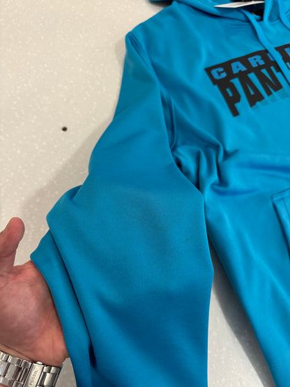 2010s Carolina Panthers Electric Blue Spell Out NFL Hoodie (XXL)