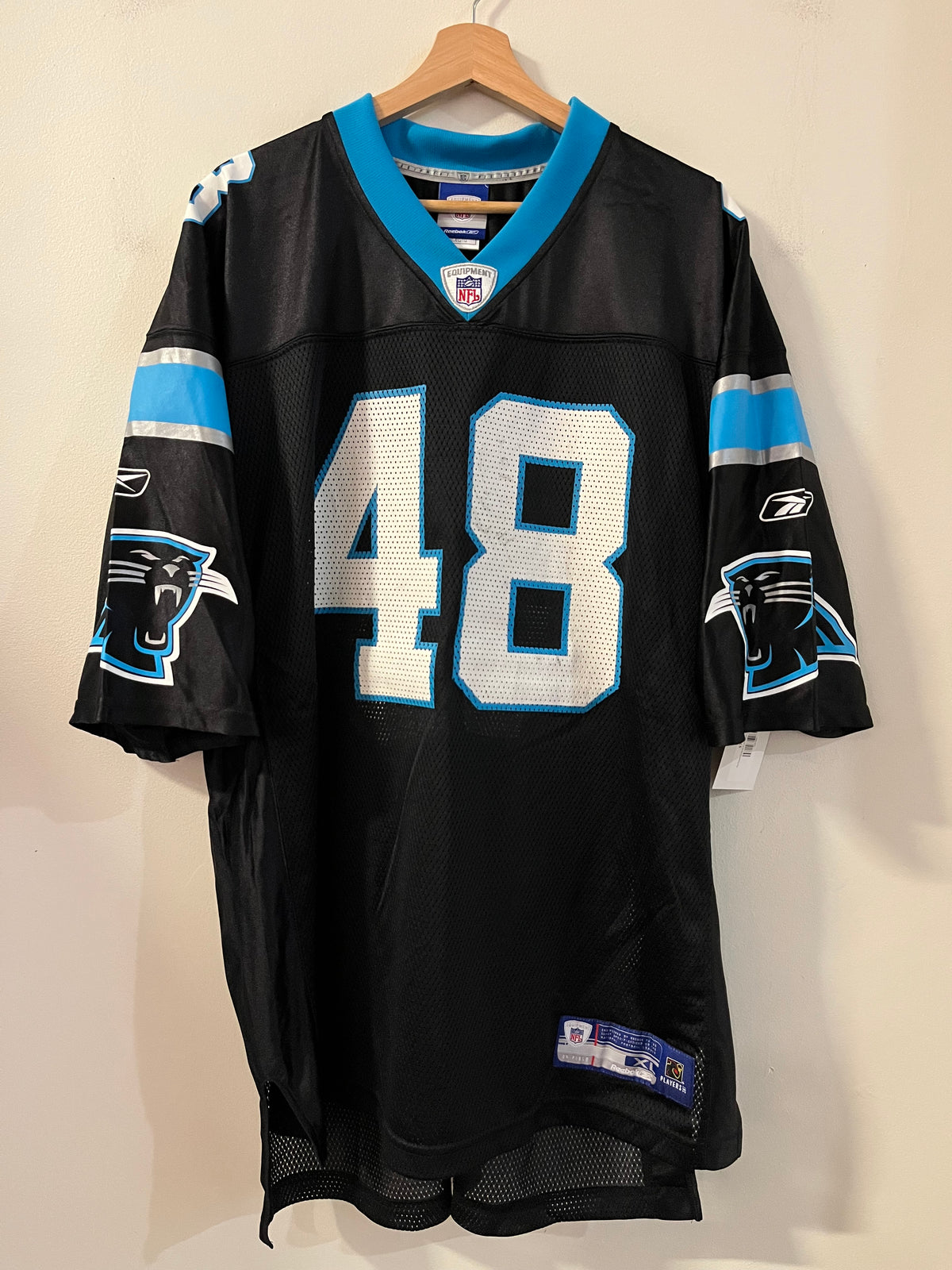 00s Carolina Panthers Stephen Davis Reebok Black Jersey (XL)