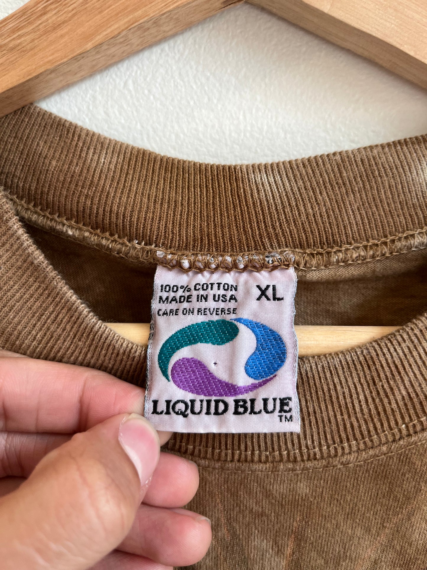 1997 Star Wars Chewbaaca Liquid Blue Tie Dye AOP Tee (XL)