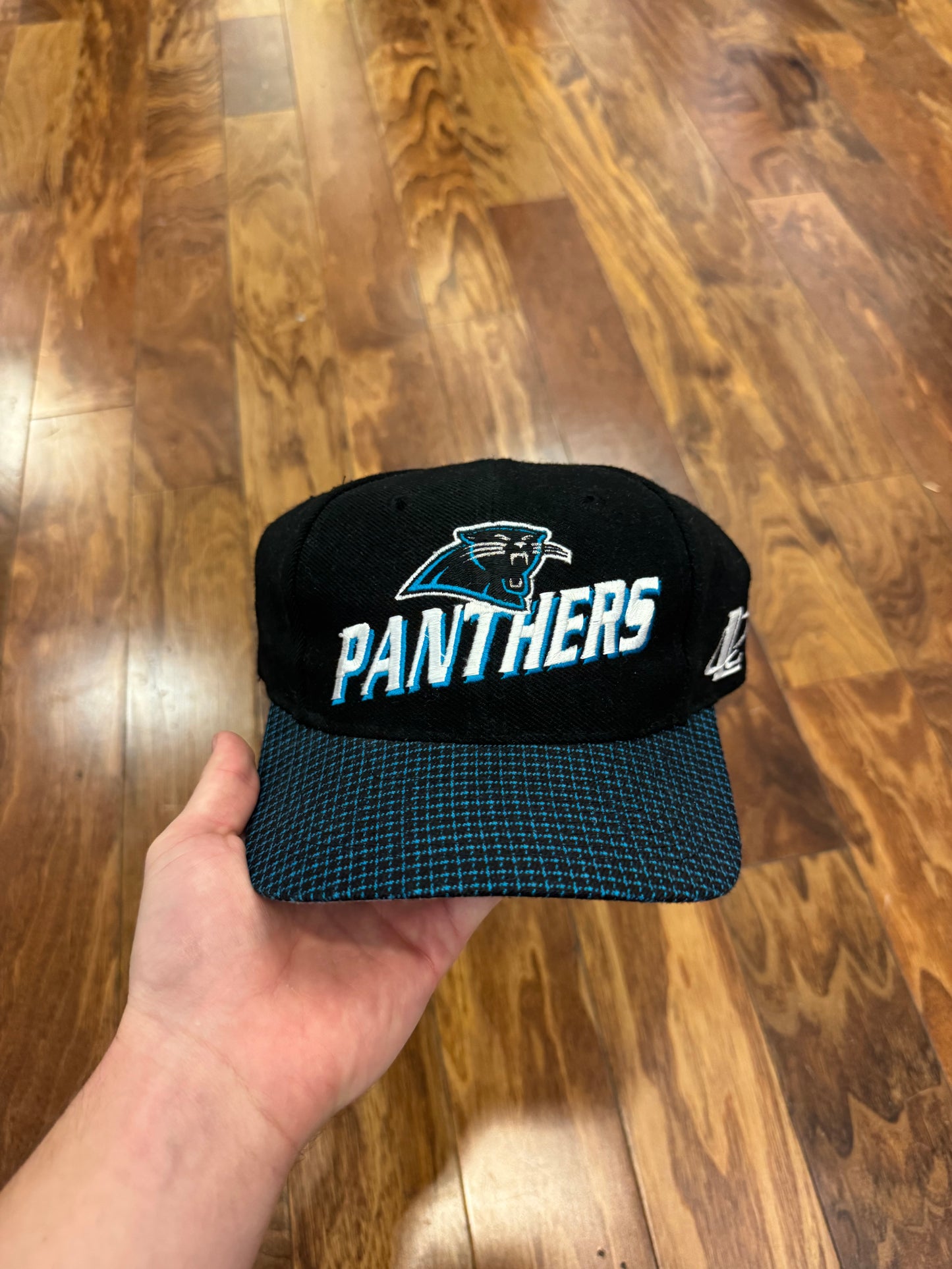 90s Carolina Panthers Logo Ahtletic Grid Hat (OS)