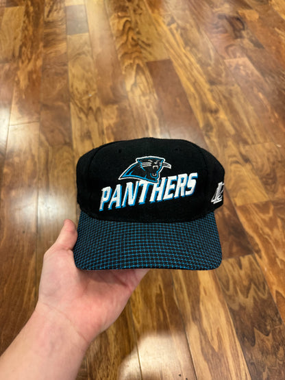 90s Carolina Panthers Logo Ahtletic Grid Hat (OS)