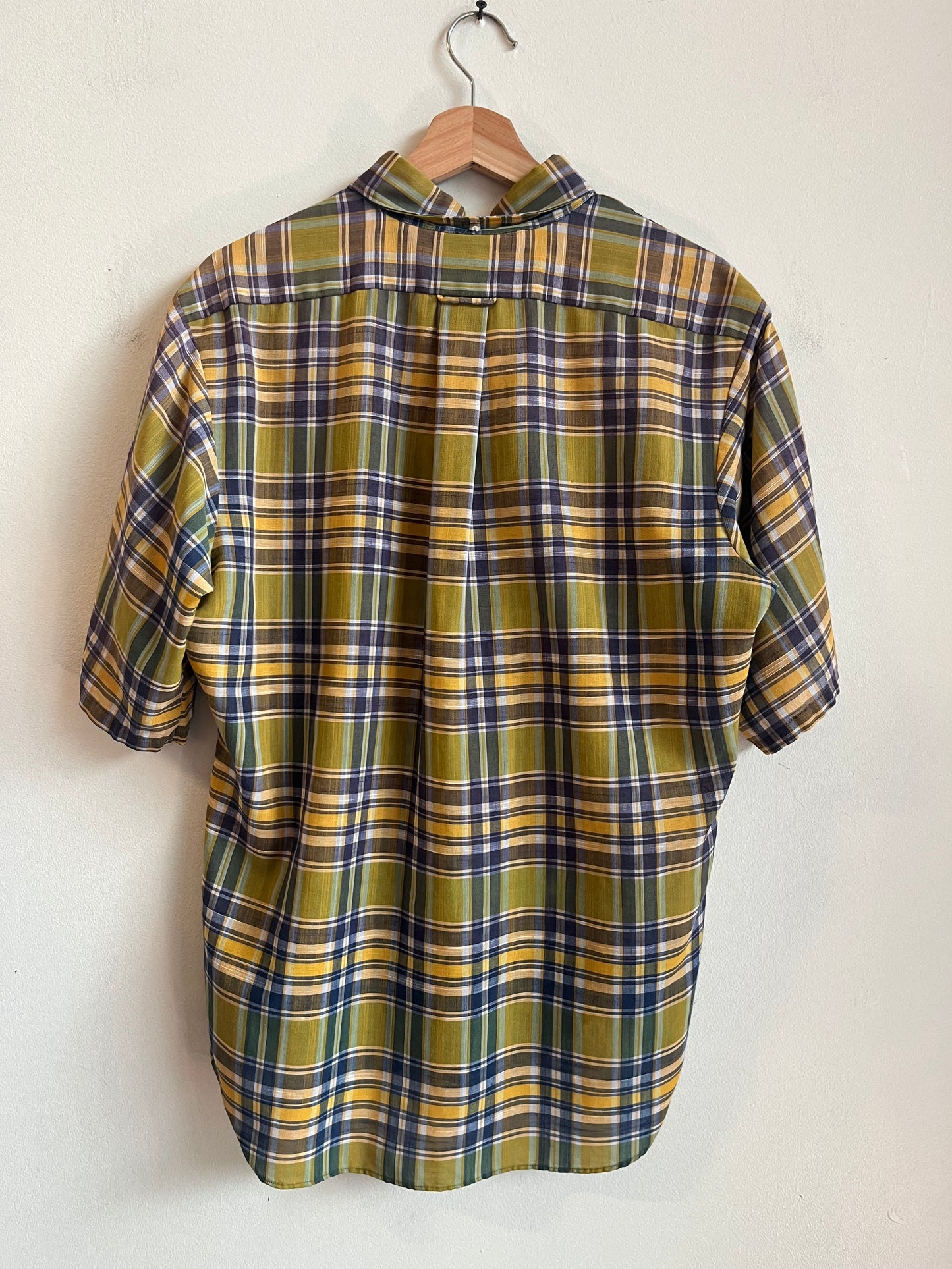 70s Mcgregor Plaid Dress Polo Shirt (M)