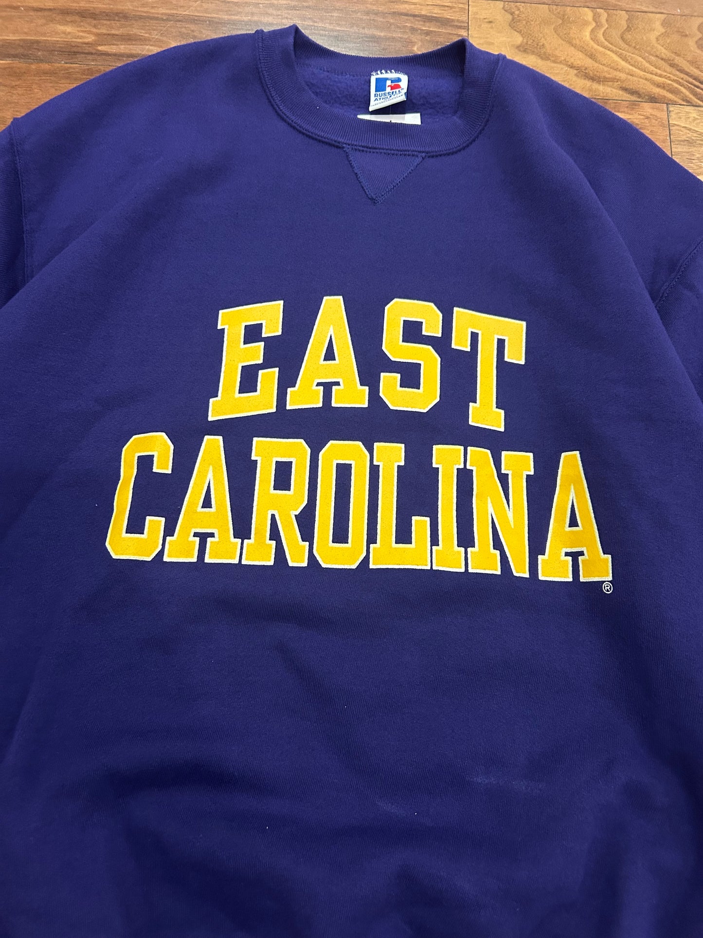 90s East Carolina (ECU) Vintage Purple Russell Crewneck (XL)