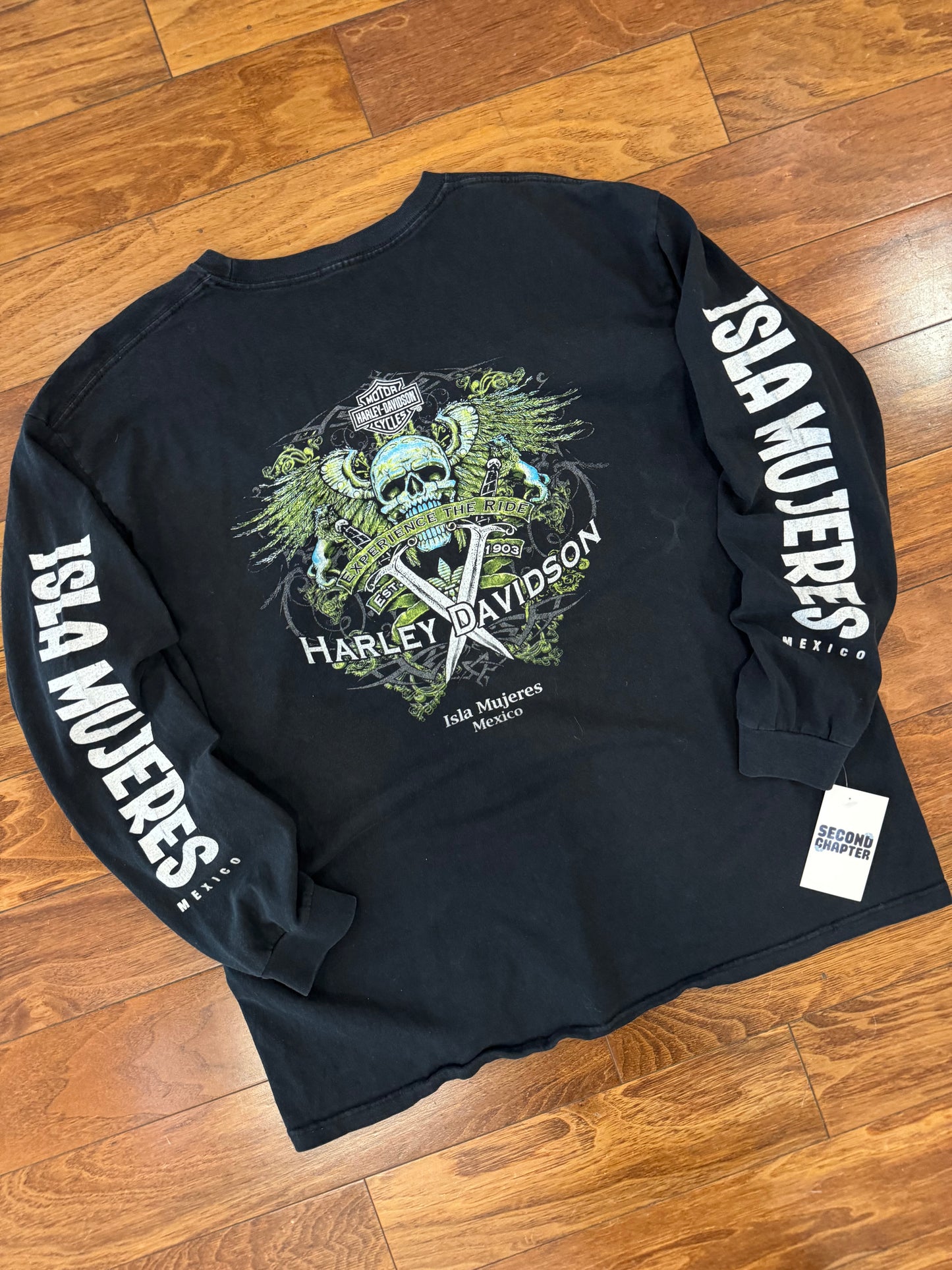 2010s Harley Davidson Isla Mujeres Mexico Long-Sleeve Shirt (XL)