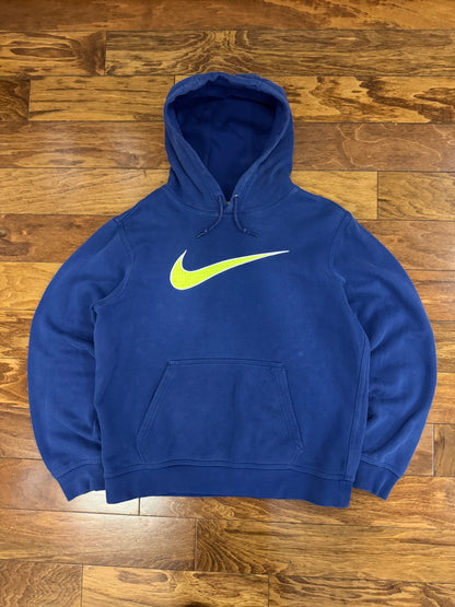 00s Nike Center Swoosh Blue Essential Hoodie (M)