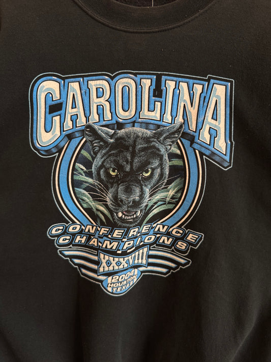 2004 Carolina Panthers Conference Champs Jungle Cat Graphic Crewneck (XL)