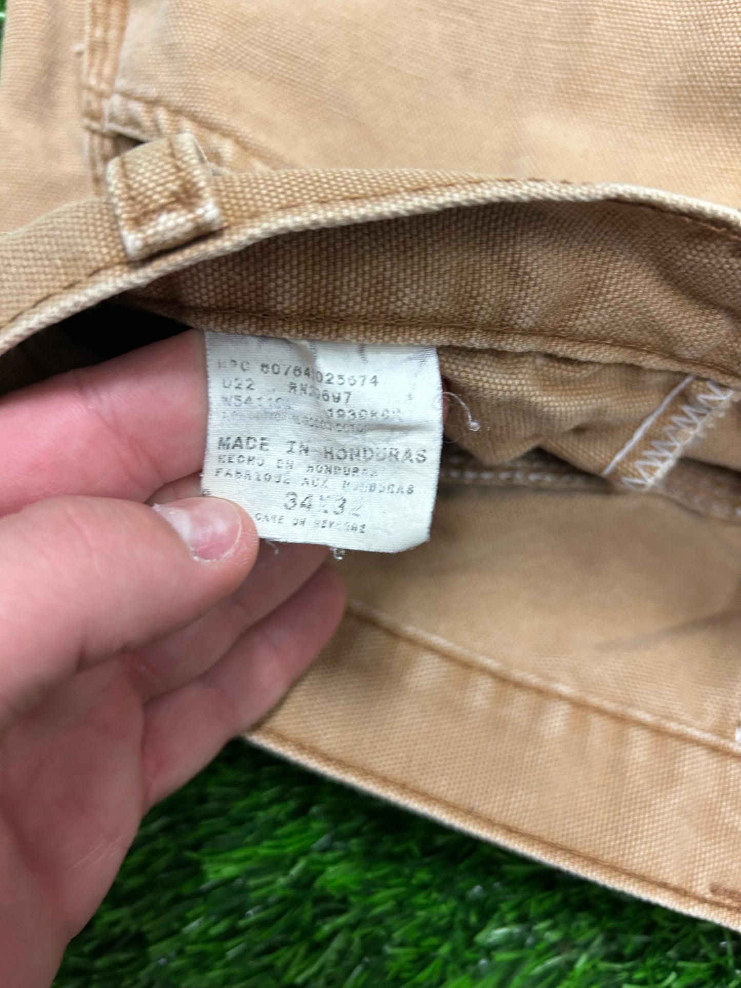 00s Vintage Dickies Red Tab Tan Carpenter Pants (34 x 32)
