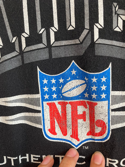 1996 Oakland Raiders NFL Logo Athletic Faded Black Tee (L)