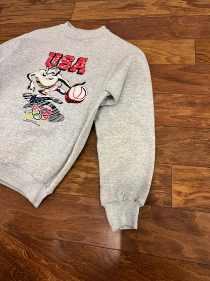 1995 USA Olympics Taz Graphic Vintage Crewneck (Youth L)