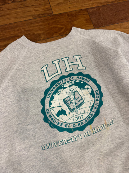 80s University of Hawaii Rainbows Paint Splatter Vintage Boxy Crewneck (XL)