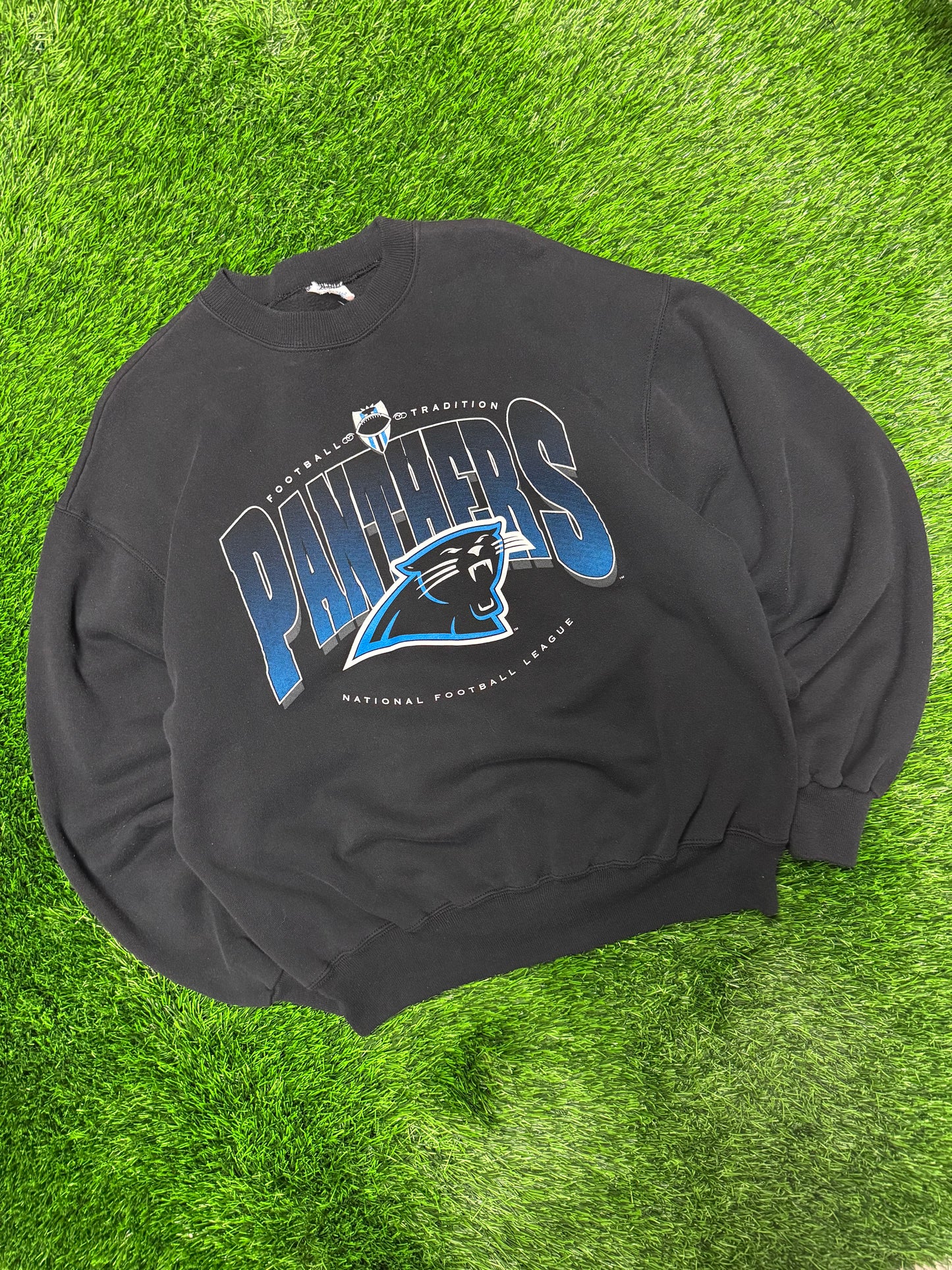 90s Carolina Panthers Spell Out Vintage Crewneck (L)