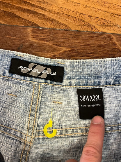 00s Royal Blue Baggy Blue Jeans (36 x 32)