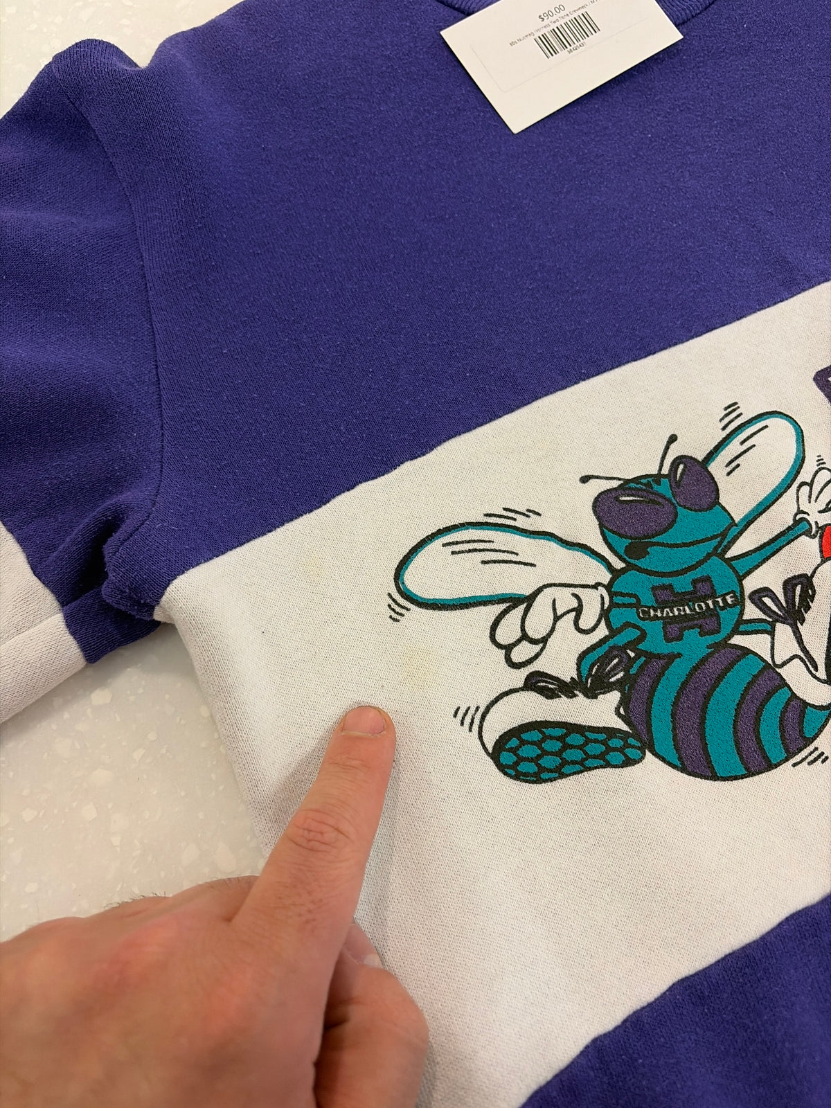 80s Charlotte Hornets Two Tone Nutmeg Crewneck (M)