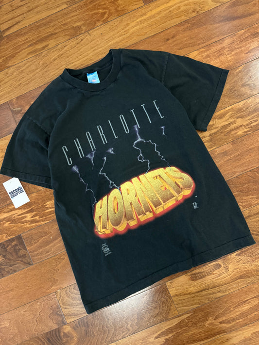 90s Charlotte Hornets Lightning Vintage NBA Tee (L)