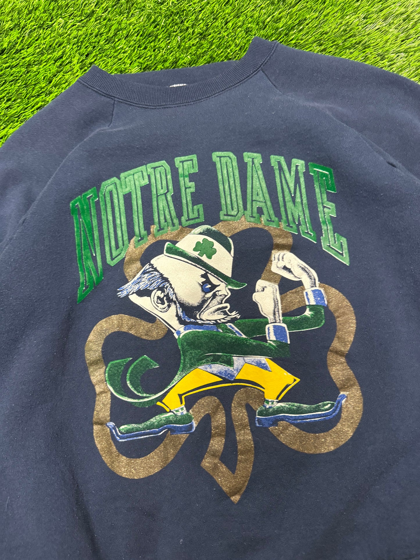 80s Notre Dame University Clover Navy Crewneck (L)