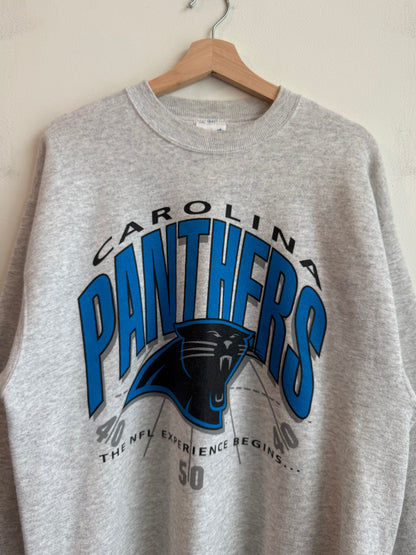 90s Carolina Panthers Grey Yard Line Crewneck (XL)