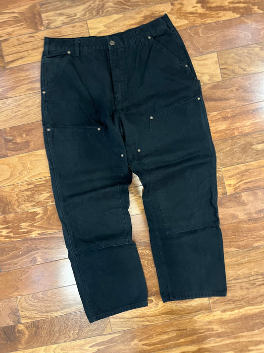 00s Bear River Black Double Knee Workwear Pants (36 x 30)