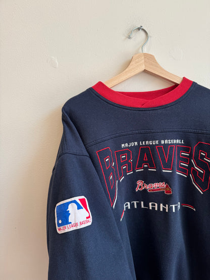 90s Atlanta Braves Vintage Embroidered Lee Crewneck (L)