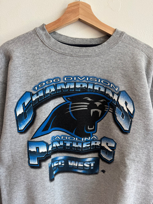 1996 Carolina Panthers NFC West Champions Grey Starter Crewneck (M)