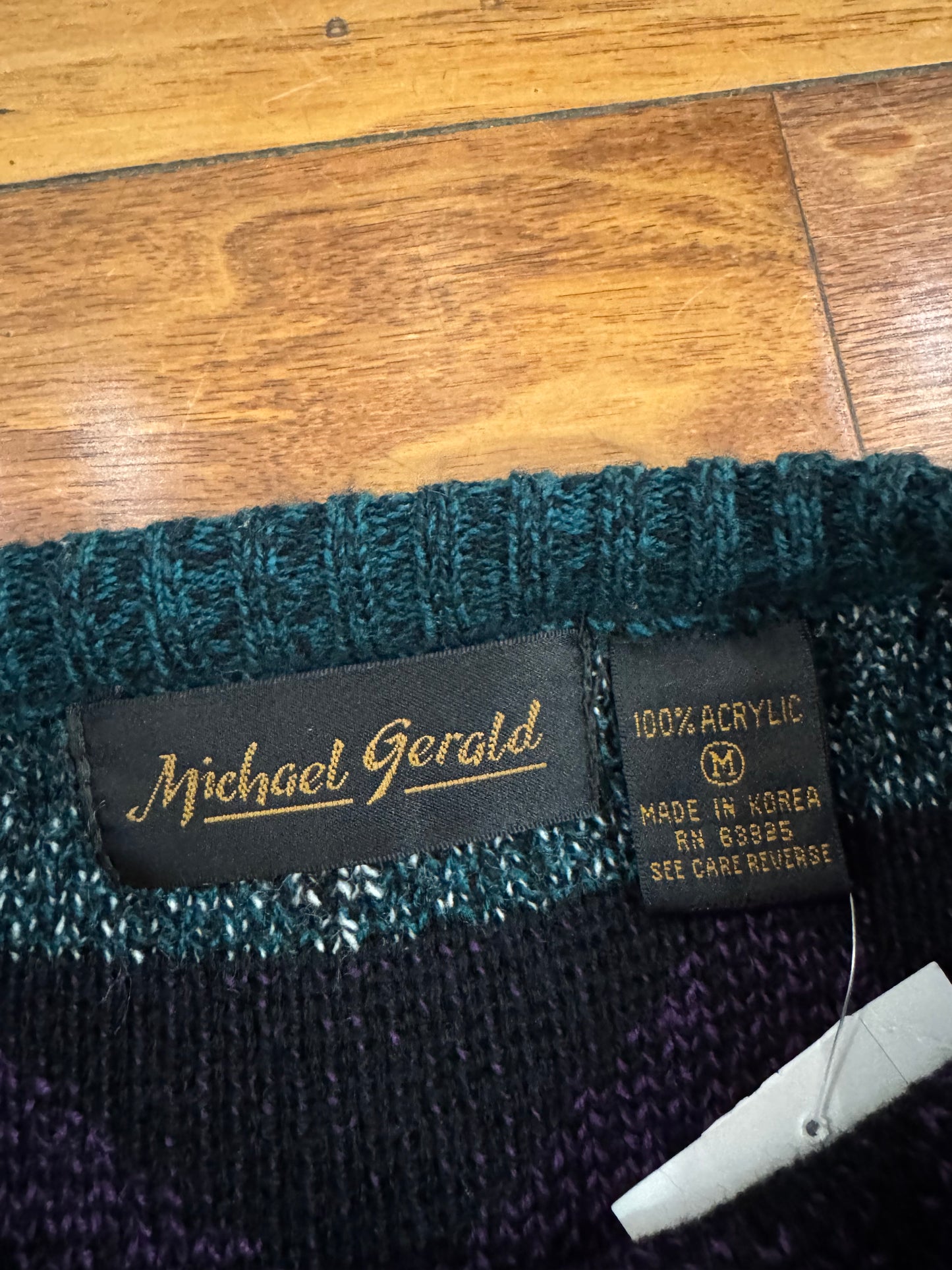90s Michael Gerald Geometric Knit Sweater (M)