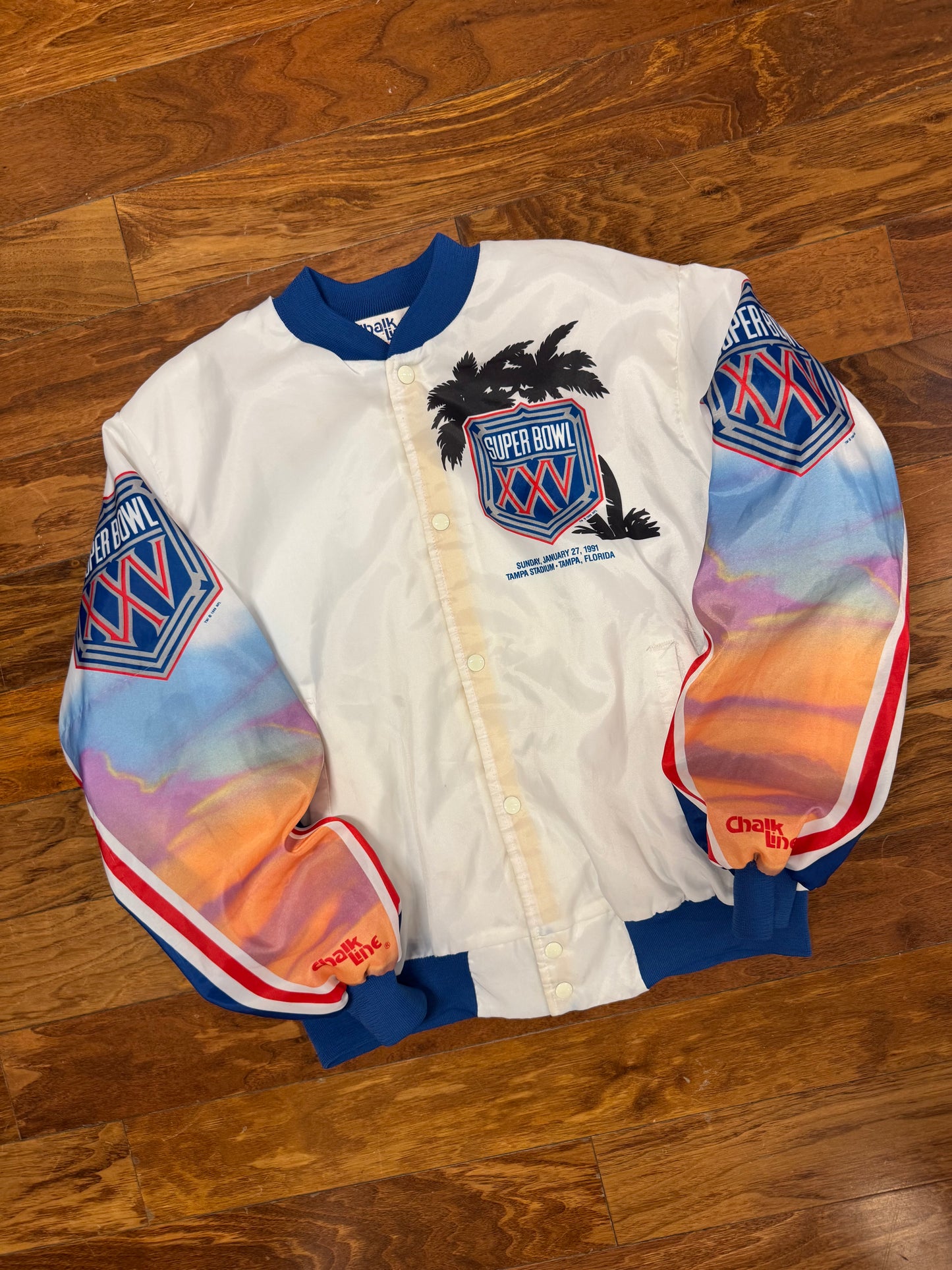 1991 Super Bowl Fanimation Satin Vintage Jacket (L)