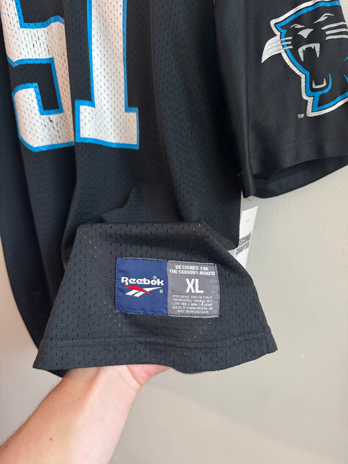 90s Carolina Panthers Sam Mills Faded Reebok Jersey (XL)
