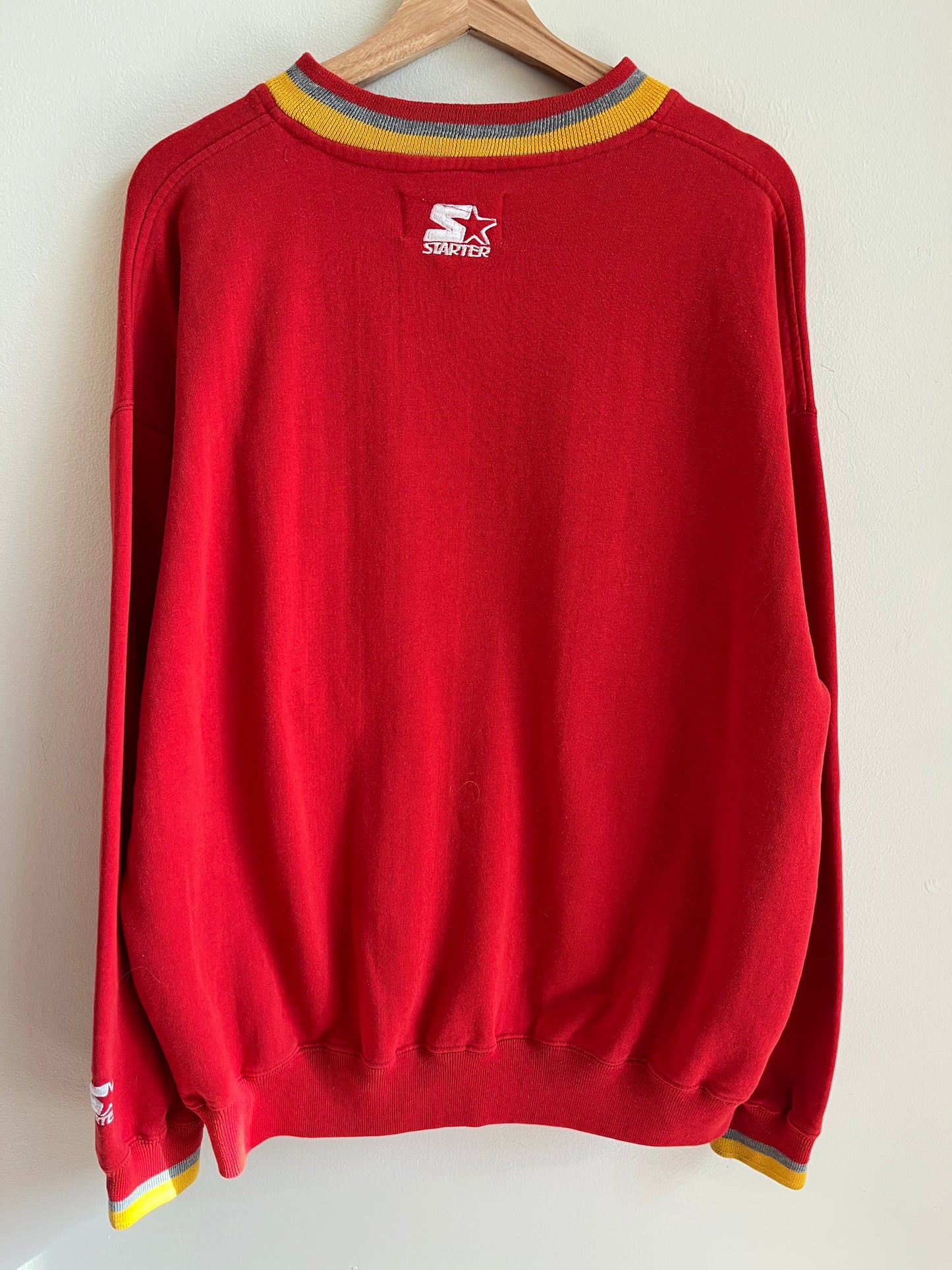 90s Kansas City Chiefs Starter NFL Embroidered Crewneck (L)