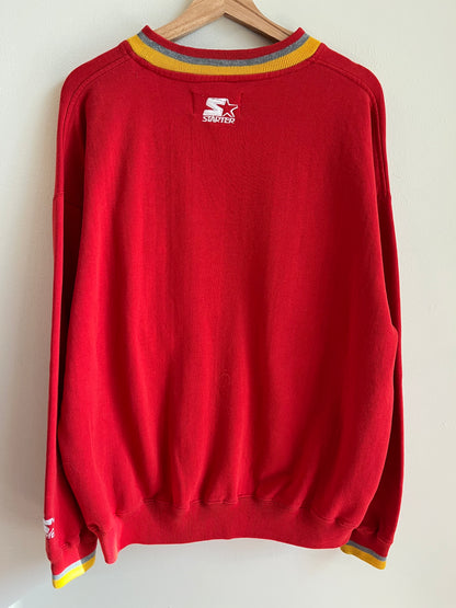 90s Kansas City Chiefs Starter NFL Embroidered Crewneck (L)