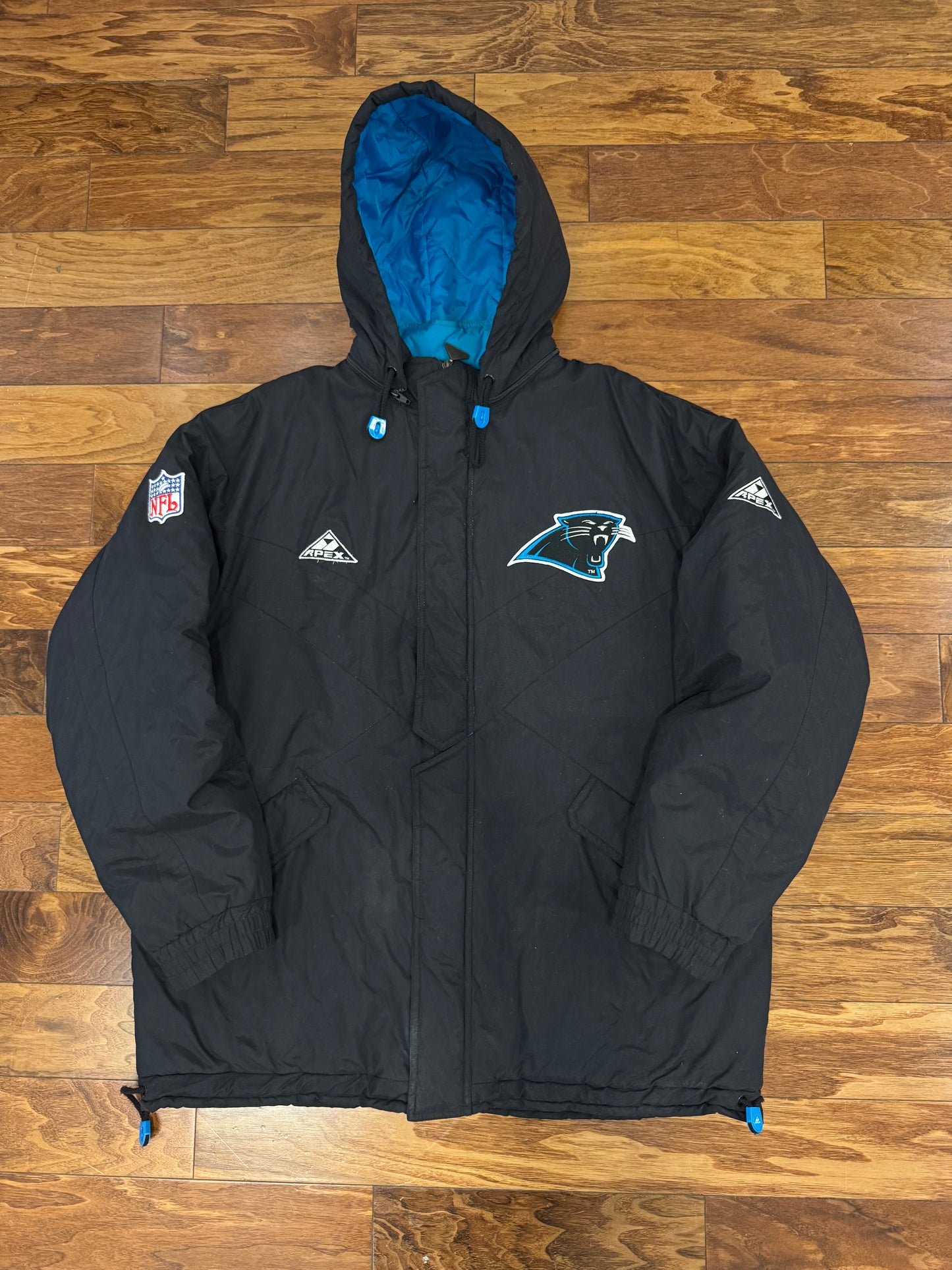 90s Carolina Panthers Apex Parka Puffer Jacket (XL)