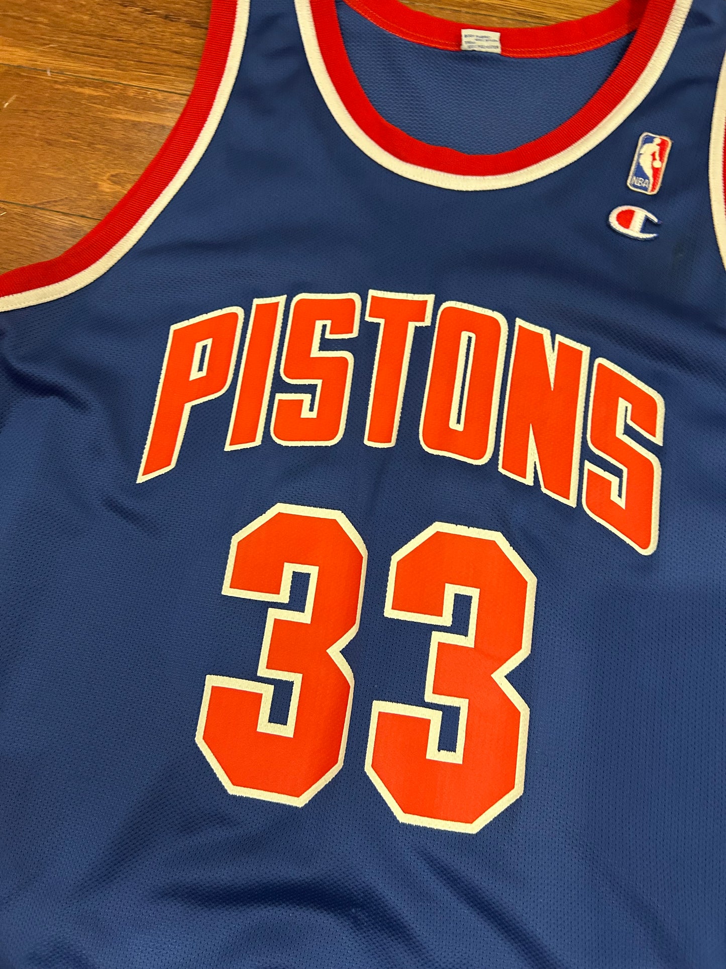 90s Detroit Pistons Grant Hill #33 Champion NBA Jersey (L)