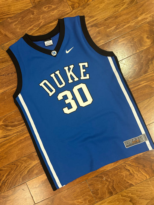 00s Duke #30 Nike Elite Basketball Jersey (Youth XL)